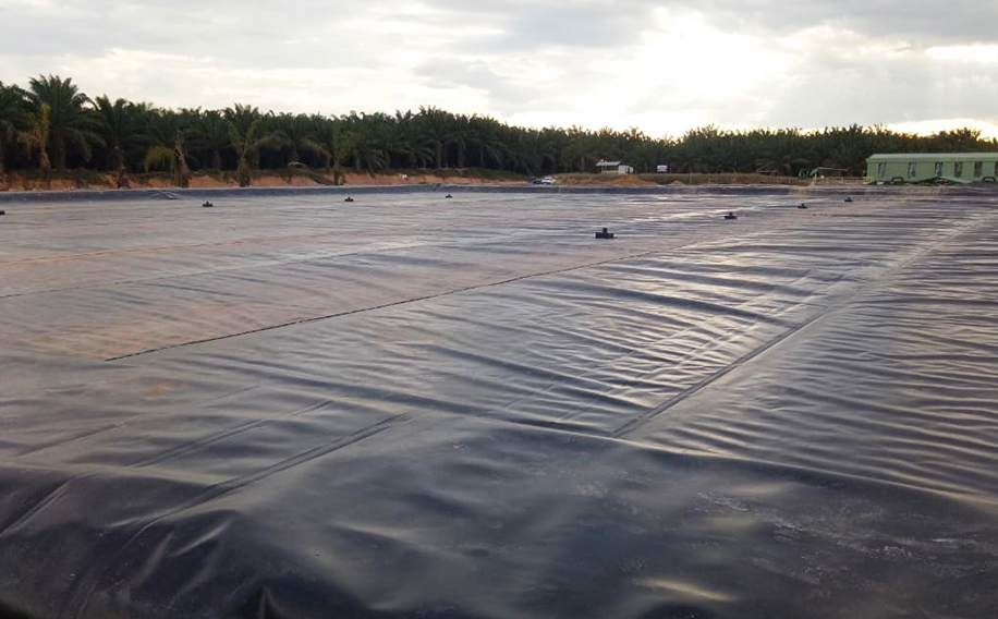 Geomembrane for lining palm oil waste ponds